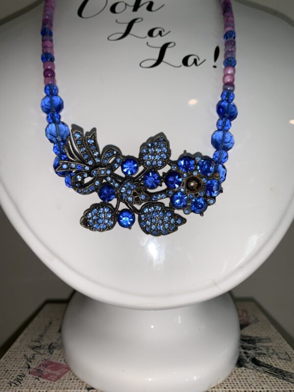 Product Image: Cure for the Blues – Vintage Rhinestone Floral Necklace