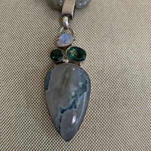Product Image: Dreamy Moss Agate Montage Pendant Necklace