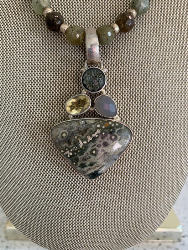 Product Image: Amazing Mountain Jasper Pendant in Forest Hues