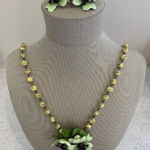 Product Image: Charming 1950’s Enamel Pendant on Vintage Rosary Plus Earrings