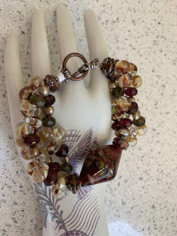 Product Image: Beautiful Handblown Beaded Glass/Pearl Bracelet