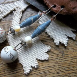 Product Image: Paper Beads w/ Ceramic Drops Earrings