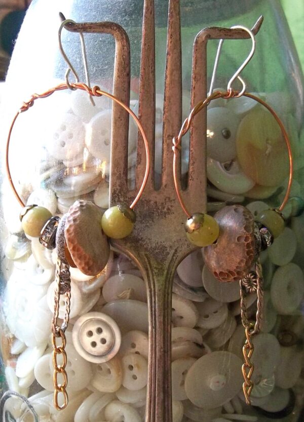 Product Image: Copper Hoop Wire Wrapped Earrings Bead Soup