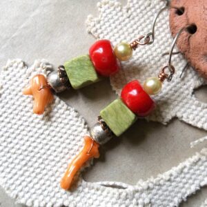 Product Image: Coral Turquoise Grab Bag Earrings