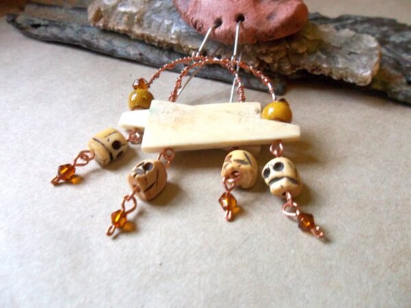 Product Image: Bead Soup Reclaimed Bone Connectors w/ Bone Skulls Statement Earrings