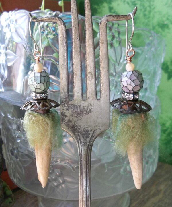 Product Image: Horn and Wool Earrings. Sometimes outrageous. Always unique.