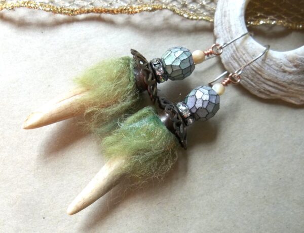 Product Image: Horn and Wool Earrings. Sometimes outrageous. Always unique.