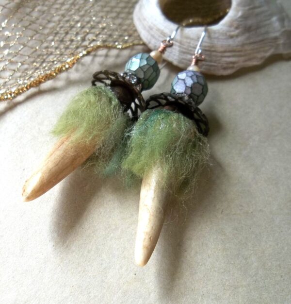 Product Image: Horn and Wool Earrings. Sometimes outrageous. Always unique.