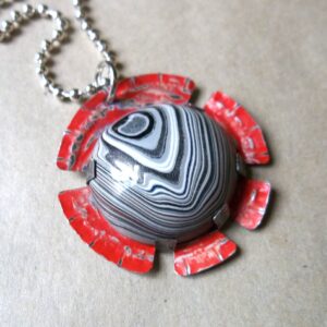 Product Image: Artisan Made Fordite/Detroit Agate and Beer Bottle Cap Chain Necklace