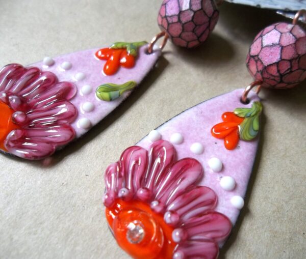 Product Image: Flower Earrings Recycled Bottle Cap Fun