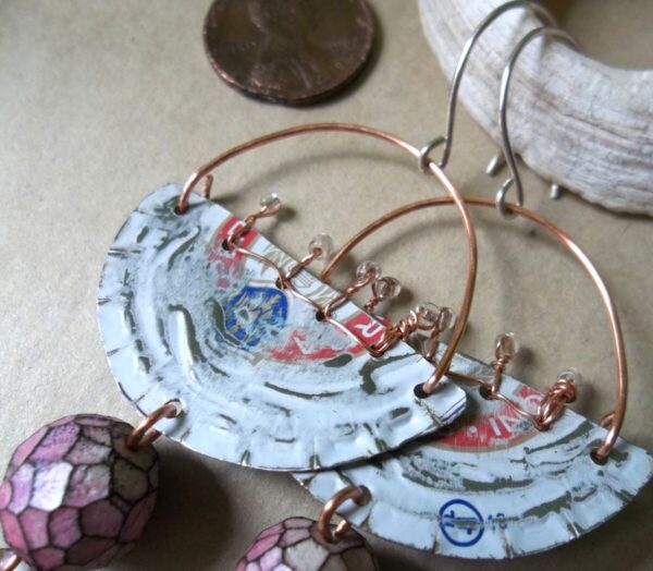 Product Image: Flower Earrings Recycled Bottle Cap Fun