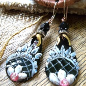 Product Image: Black Lace Earrings Artisan Enamels