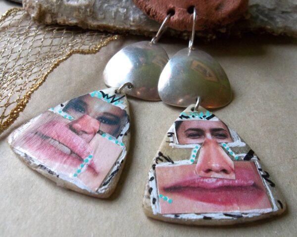 Product Image: Collaged Recycled Statement Earrings