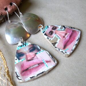 Product Image: Collaged Recycled Statement Earrings