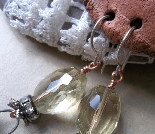 Product Image: Unique and Unusual Citrine and Ceramic Earrings