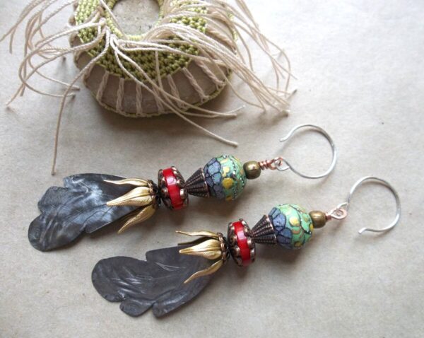 Product Image: Bottle Cap Feather Earrings