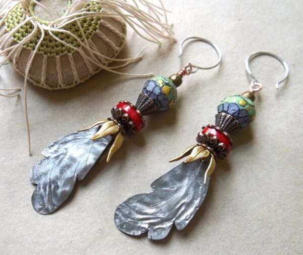 Product Image: Bottle Cap Feather Earrings