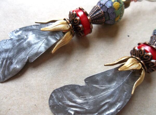 Product Image: Bottle Cap Feather Earrings