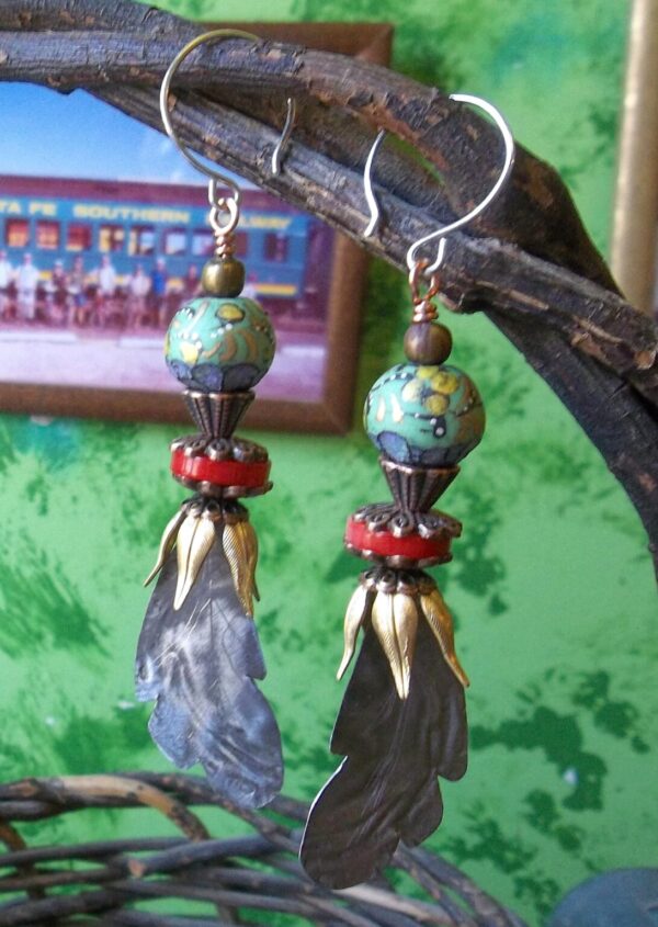 Product Image: Bottle Cap Feather Earrings