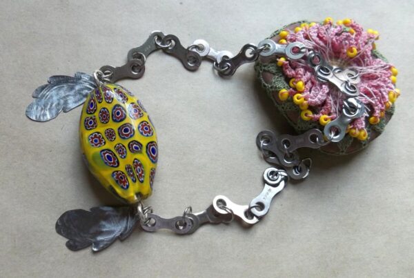 Product Image: Vintage Millefiori Glass Bead Bike Chain Neckpiece