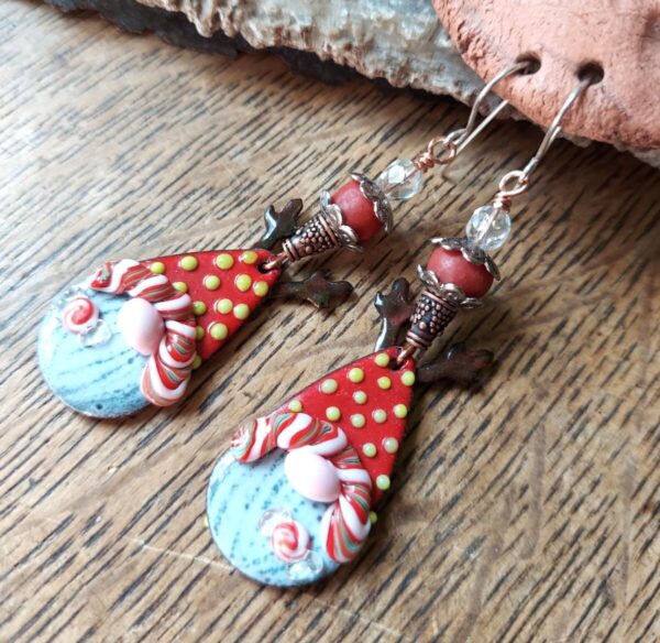 Product Image: Enameled Deer Gnome Earrings