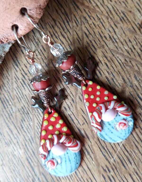 Product Image: Enameled Deer Gnome Earrings