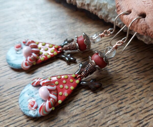 Product Image: Enameled Deer Gnome Earrings