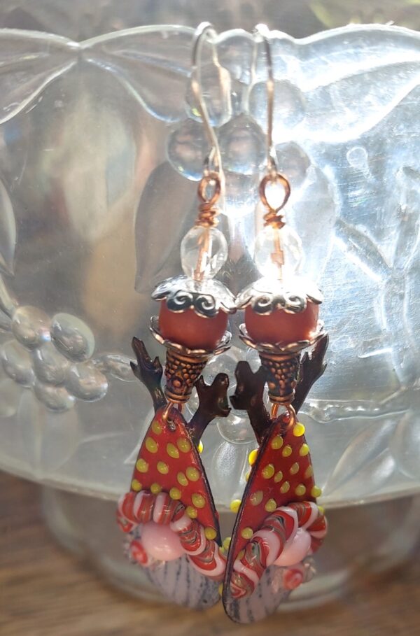 Product Image: Enameled Deer Gnome Earrings