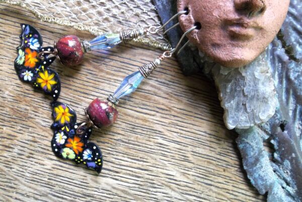 Product Image: Bat Earrings Artisan Enamels Bead Caps Bead Soup Love