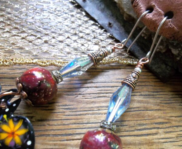 Product Image: Bat Earrings Artisan Enamels Bead Caps Bead Soup Love