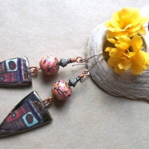 Product Image: Ceramic Shield And Polymer Earrings
