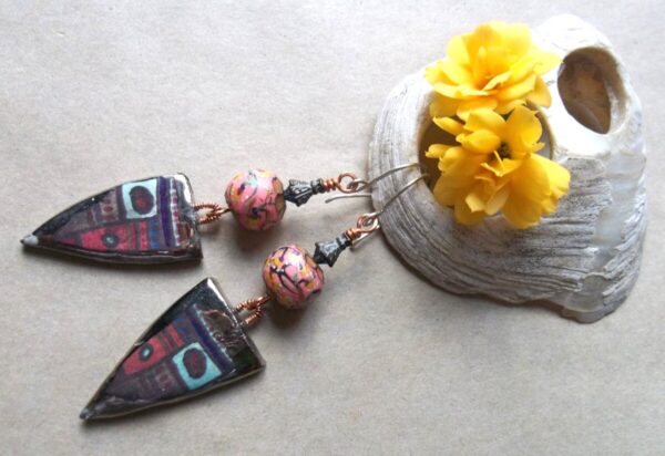 Product Image: Ceramic Shield And Polymer Earrings