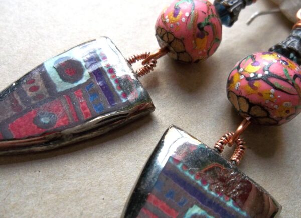Product Image: Ceramic Shield And Polymer Earrings