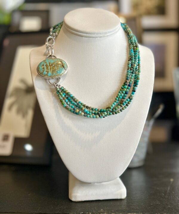 Product Image: Multi-strand Turquoise Necklace with ‘Crazy 8’ Turquoise Clasp