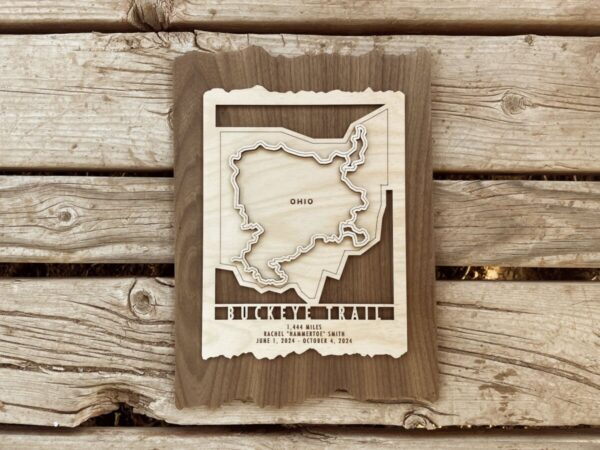 Product Image: Buckeye Trail Map – Wood Wall Map Gift for Ohio Hikers