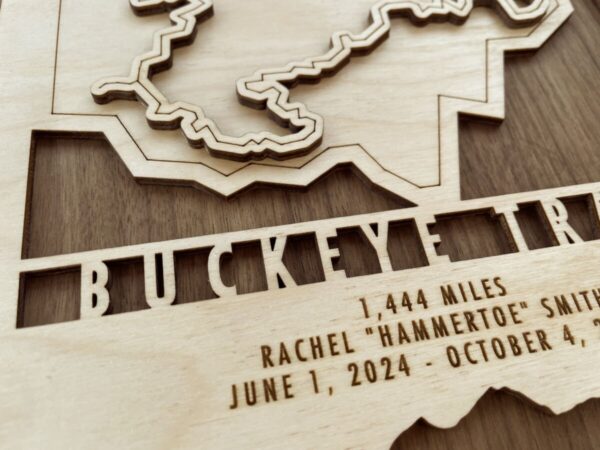 Product Image: Buckeye Trail Map – Wood Wall Map Gift for Ohio Hikers