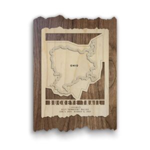 Product Image: Buckeye Trail Map – Wood Wall Map Gift for Ohio Hikers