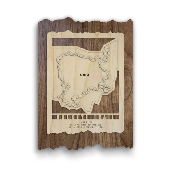Product Image: Buckeye Trail Map – Wood Wall Map Gift for Ohio Hikers