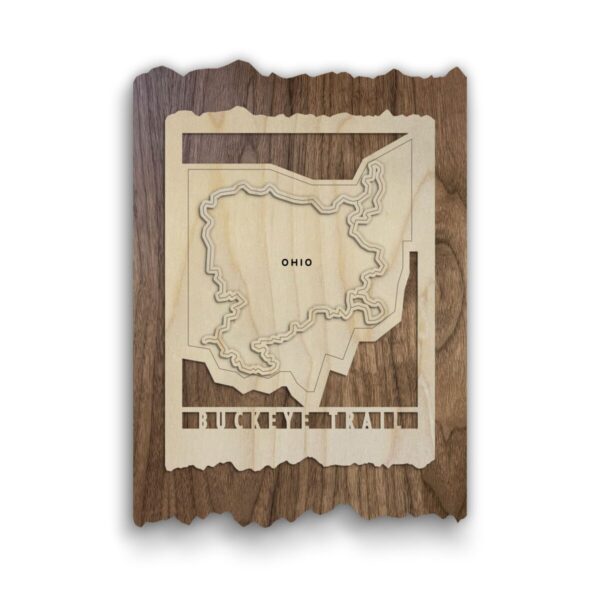 Product Image: Buckeye Trail Map – Wood Wall Map Gift for Ohio Hikers