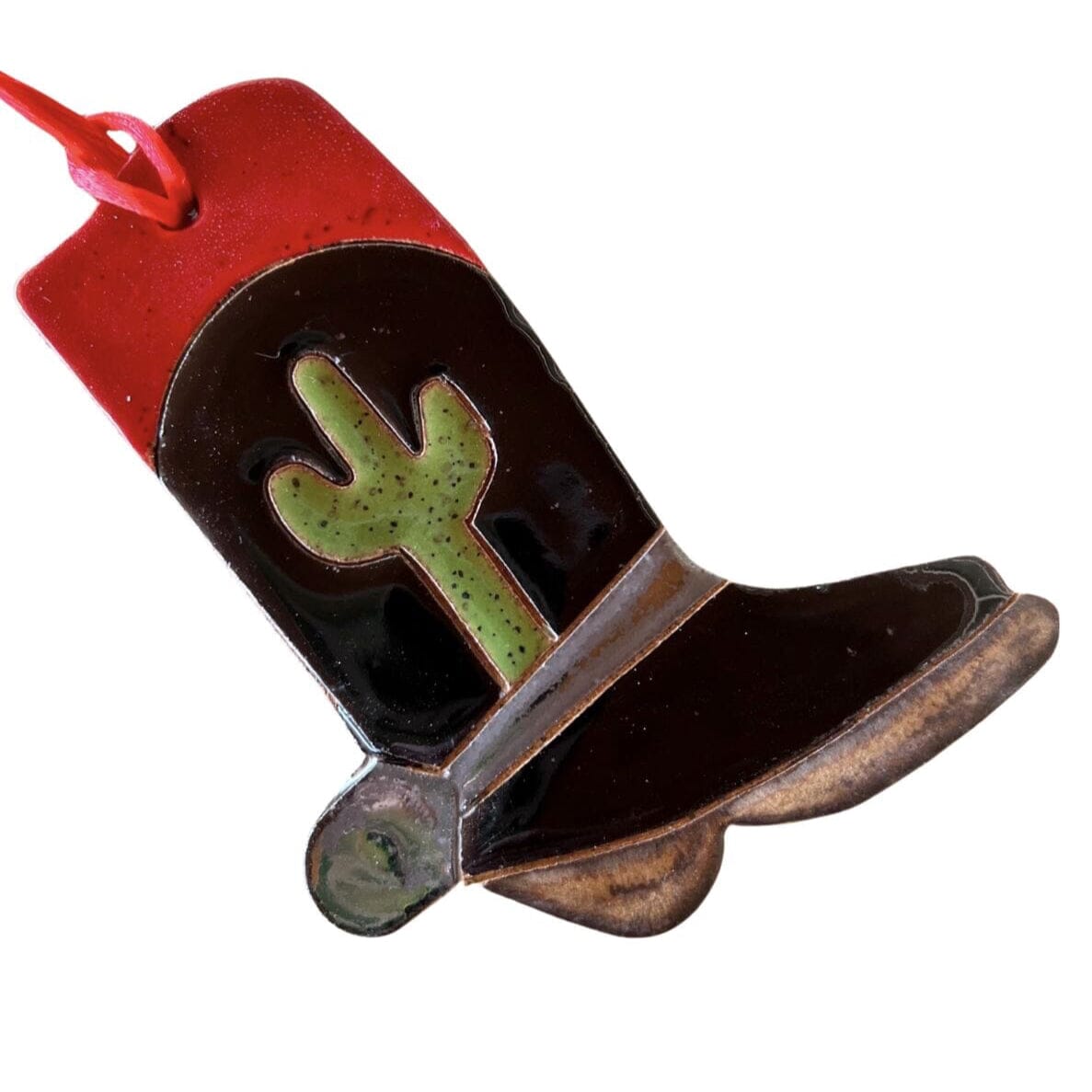 Santa Fe Marketplace Ceramic Cowboy Boot Ornament Product Image: Ceramic Cowboy Boot Ornament