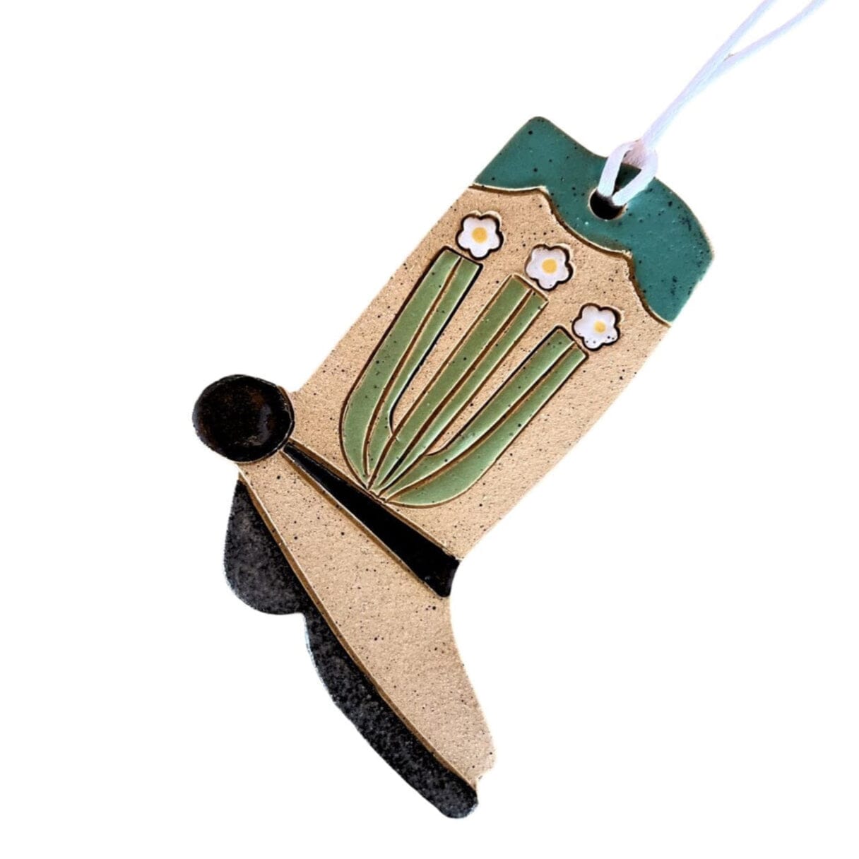 Santa Fe Marketplace Ceramic Cowboy Boot Ornament Product Image: Ceramic Cowboy Boot Ornament