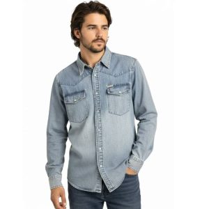 Santa Fe Marketplace Men’s Denim Snap Button Shirt Product Image: Men’s Denim Snap Button Shirt