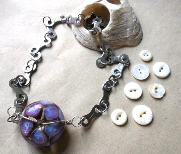 Product Image: Artisan Made Glass Bead Bike Chain Neckpiece