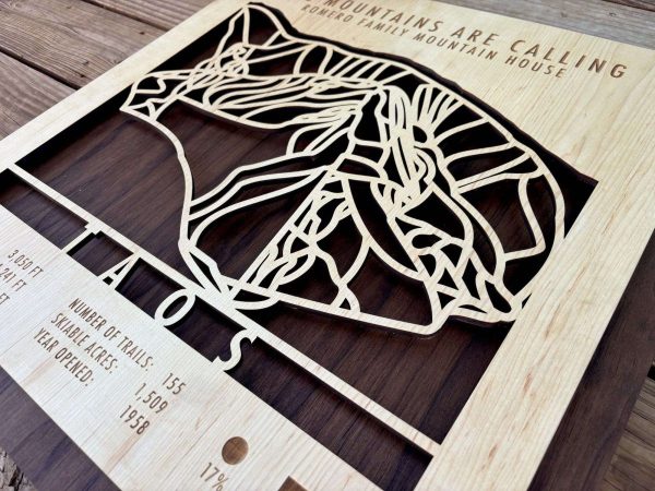 Product Image: Taos Ski Trail Map – Shadowbox Style with Personalization