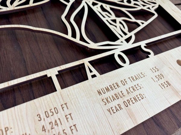 Product Image: Taos Ski Trail Map – Shadowbox Style with Personalization