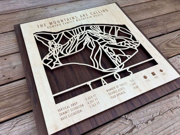 Product Image: Taos Ski Trail Map – Shadowbox Style with Personalization