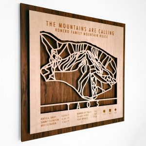 Product Image: Taos Ski Trail Map – Shadowbox Style with Personalization
