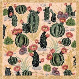 Santa Fe Marketplace Silk Cactus Garden Scarf Product Image: Silk Cactus Garden Scarf
