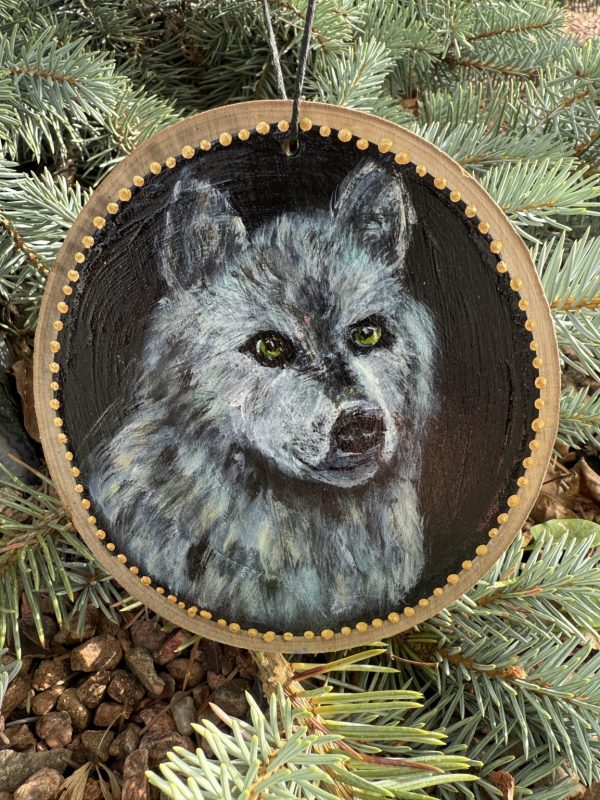 Product Image: Protector Wolf — Original Hand-Painted Aspen Wood Slice