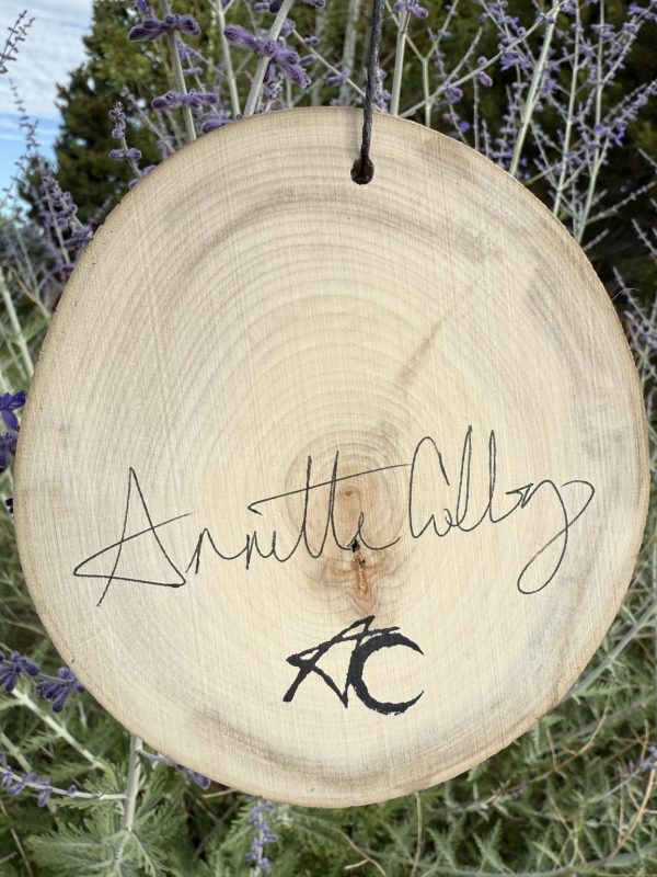 Product Image: Red Luna Moth — Original Hand-Painted Aspen Wood Slice